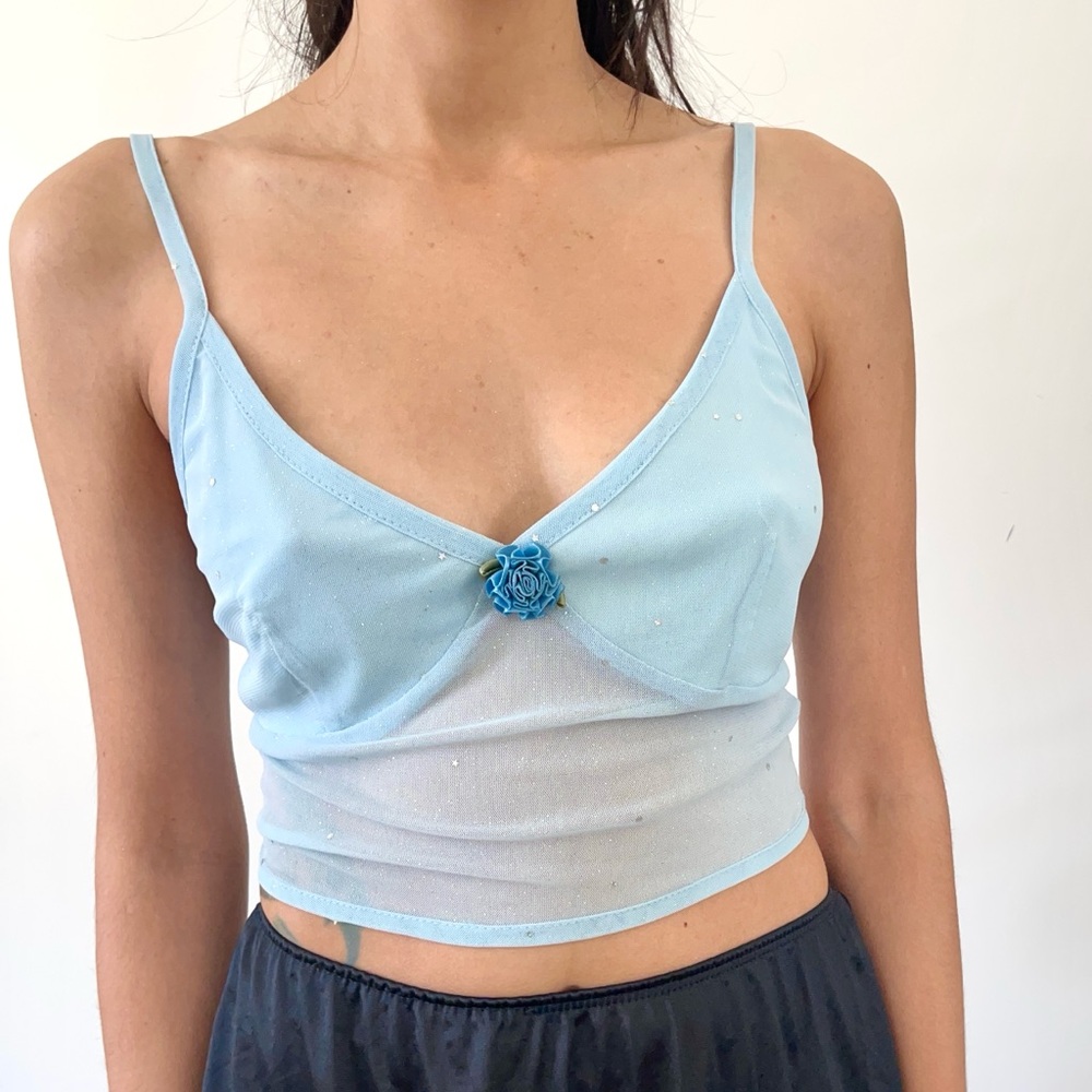 OHS Baby Blue Mesh Top 🌹✨